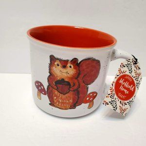 Sheffield Home Coffee Mug, 18oz, Fall Autumn Orange Squirrel Mushrooms NEW
